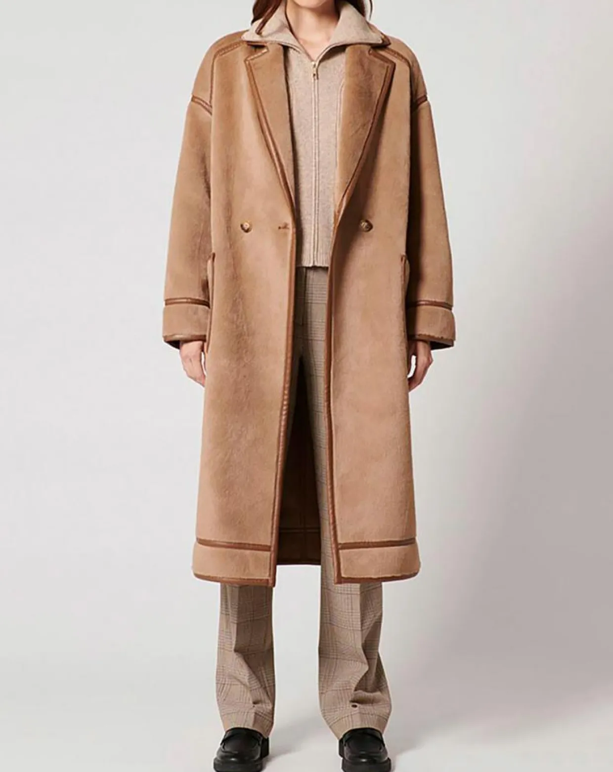 Femme Zapa Manteaux^Manteau en Fausse Peau Monranda camel