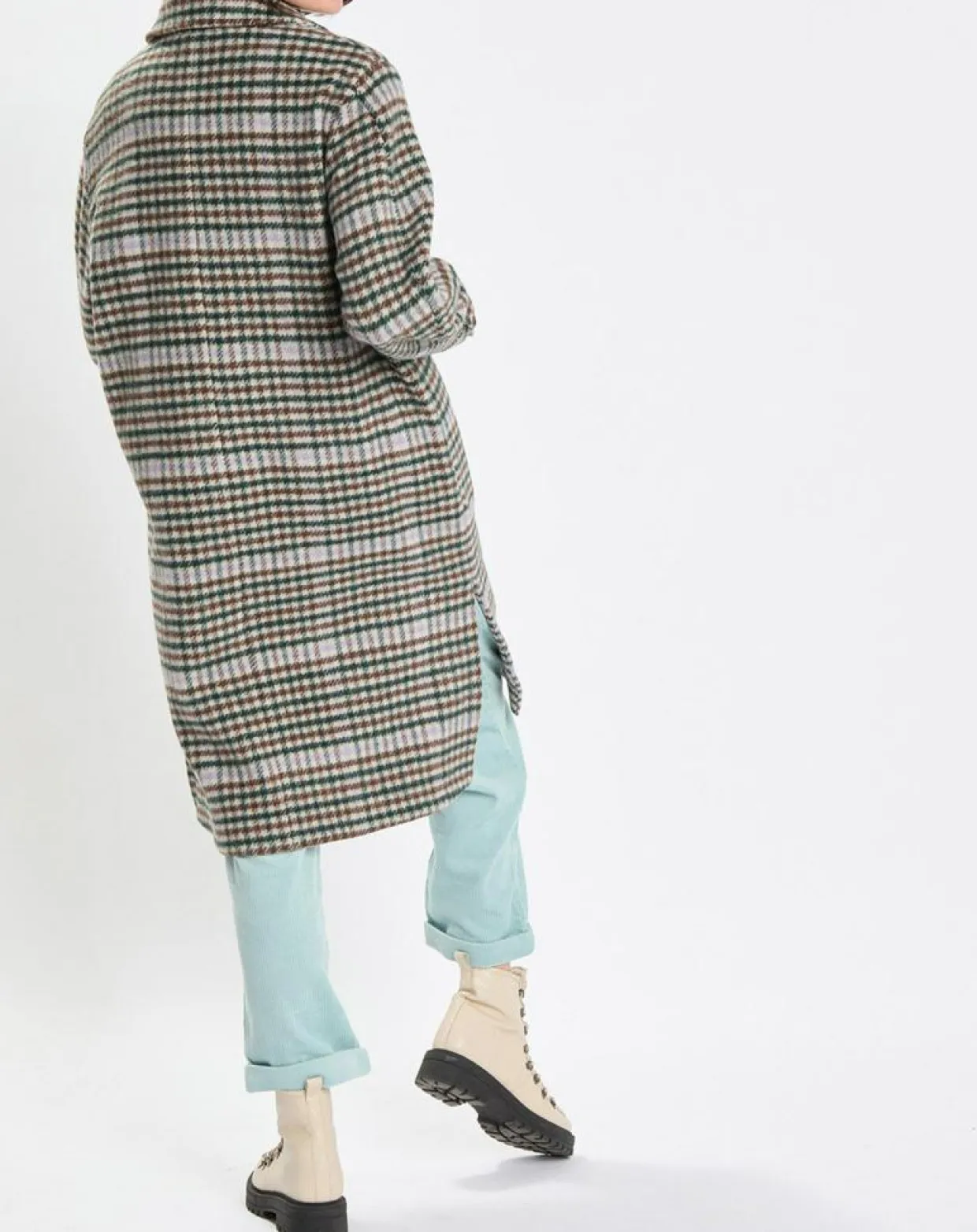 Manteau en Laine mélangée à carreaux multicolore-Marc O'Polo Hot