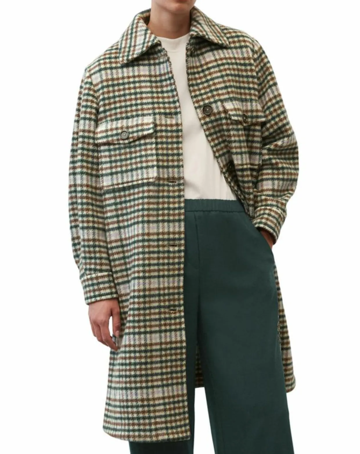 Manteau en Laine mélangée à carreaux multicolore-Marc O'Polo Hot