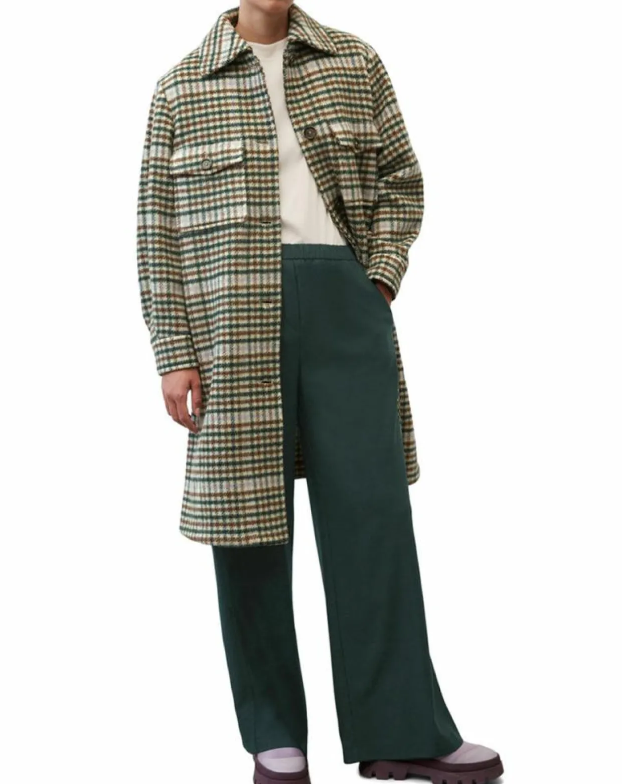 Manteau en Laine mélangée à carreaux multicolore-Marc O'Polo Hot