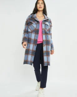 Femme Lauren Vidal Manteaux^Manteau en Laine mélangée Biba ciel