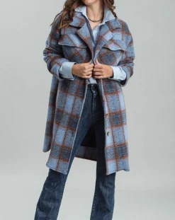 Femme Lauren Vidal Manteaux^Manteau en Laine mélangée Biba ciel