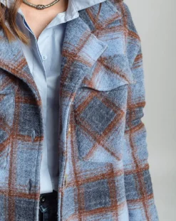 Femme Lauren Vidal Manteaux^Manteau en Laine mélangée Biba ciel