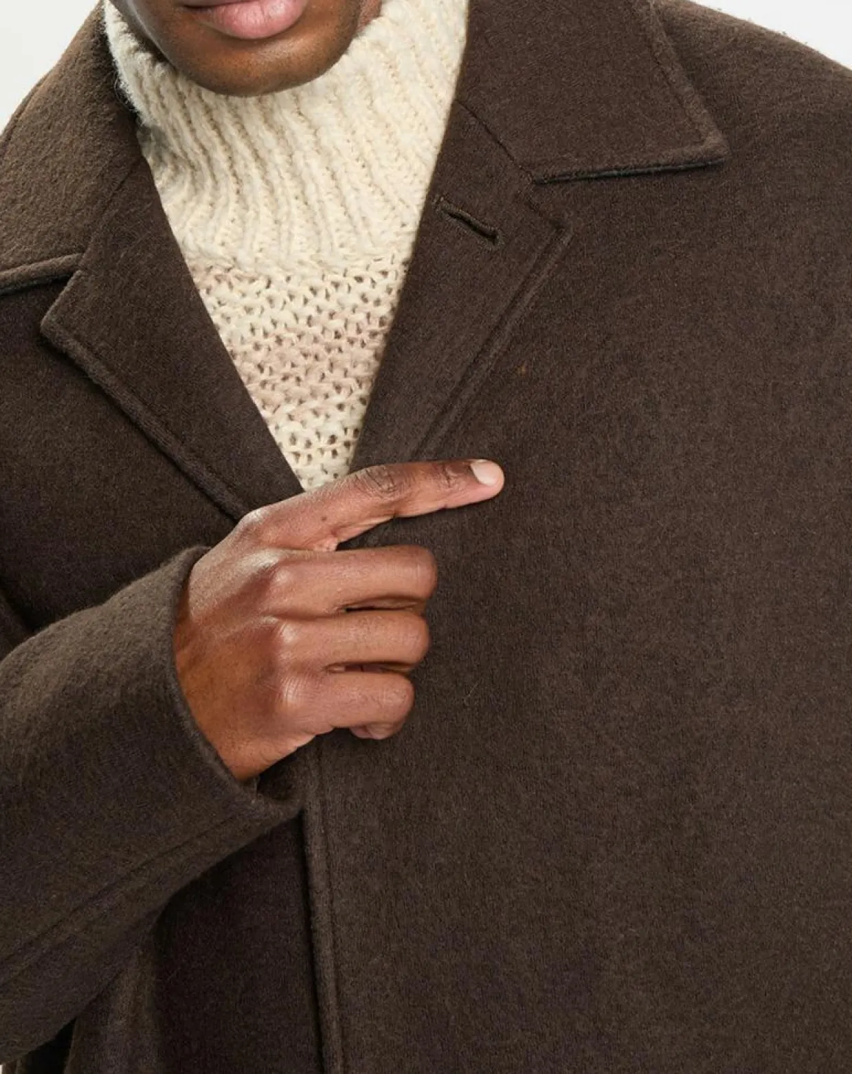 Manteau en Laine mélangée bouillie marron-Marc O'Polo Sale