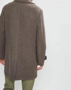 Manteau en Laine mélangée Chevron beige foncé-Hackett London