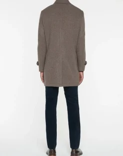Manteau en Laine mélangée Chevron beige foncé-Hackett London
