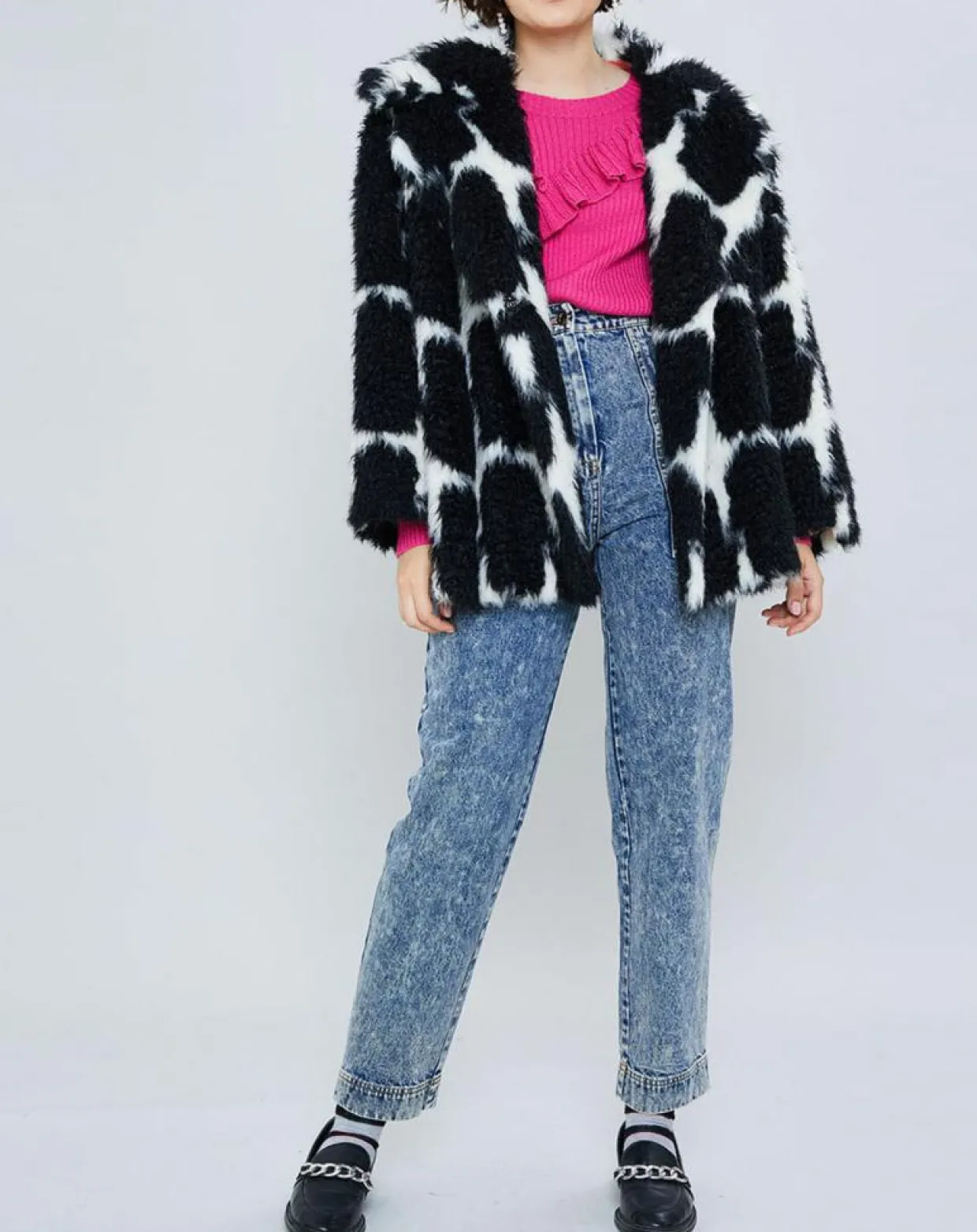 Femme Manoush Manteaux^Manteau en Laine mélangée Fatma noir/blanc