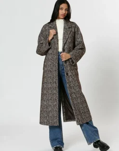 Manteau en Laine mélangée Inès marron-The Korner New
