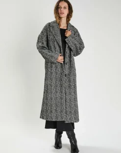 Manteau en Laine mélangée Inès noir-The Korner Online
