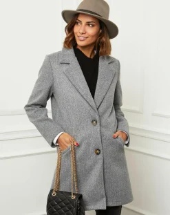 Femme L'Armoire de Suzette Manteaux^Manteau en Laine mélangée Josette gris