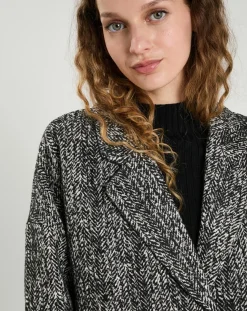 Manteau en Laine mélangée Justine noir-The Korner Clearance