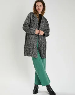 Manteau en Laine mélangée Justine noir-The Korner Clearance