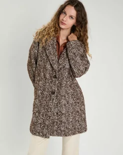 Femme The Korner Manteaux^Manteau en Laine mélangée Justine marron
