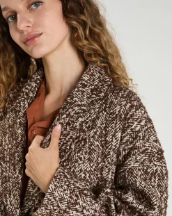 Femme The Korner Manteaux^Manteau en Laine mélangée Justine marron