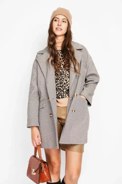 Manteau en Laine mélangée marron-Assuili