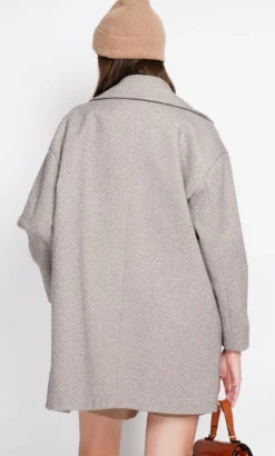 Manteau en Laine mélangée marron-Assuili