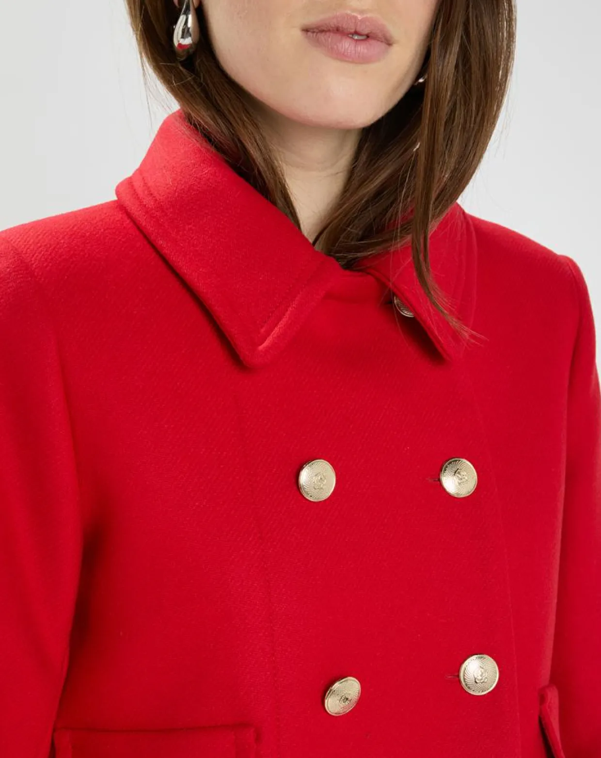 Femme Tara Jarmon Manteaux^Manteau en Laine mélangée Marc rouge
