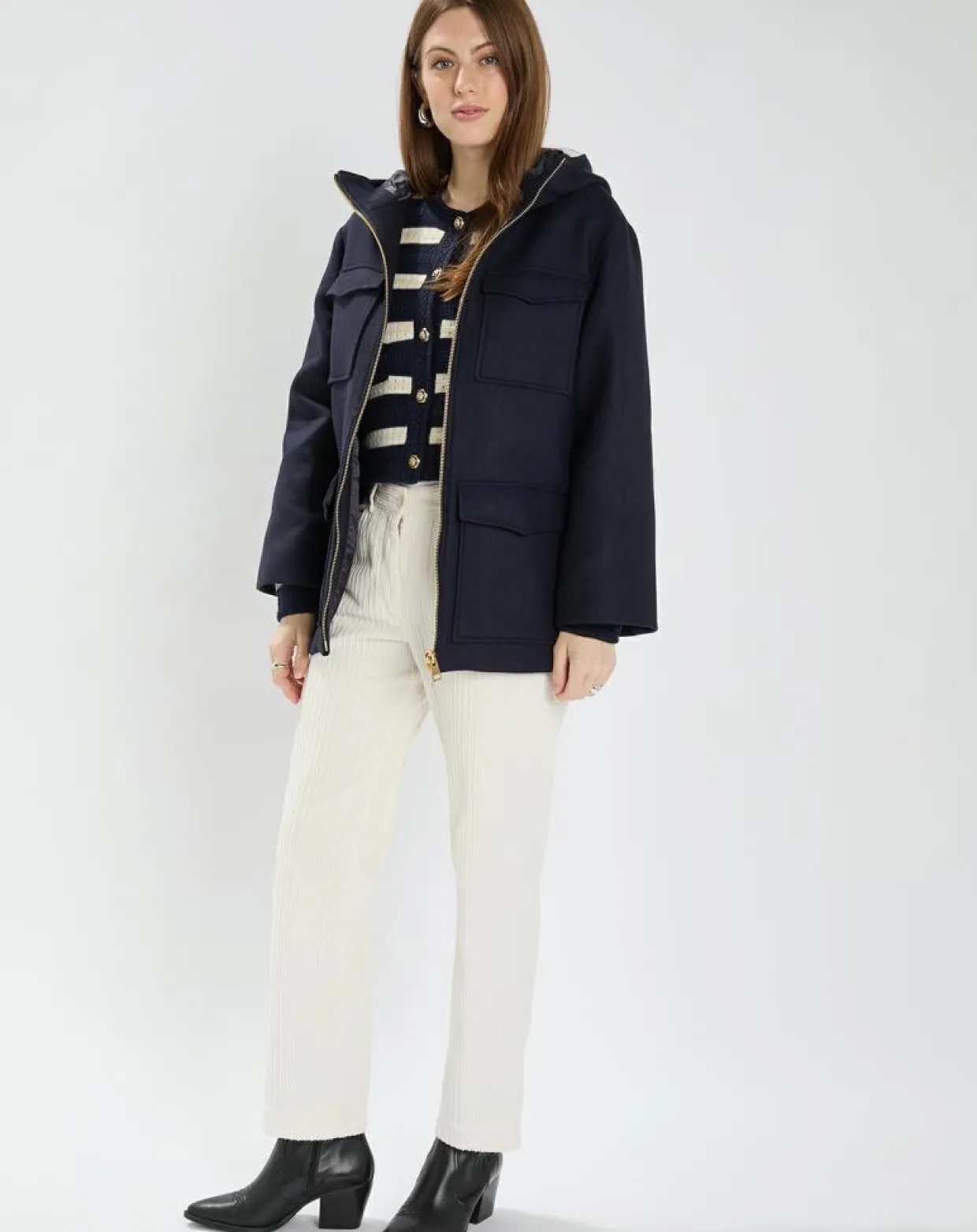 Manteau en Laine mélangée Marcela nocturne-Zapa Online
