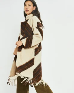 Manteau en Laine mélangée Nil café/beige-Lauren Vidal Online