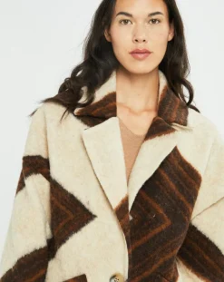 Manteau en Laine mélangée Nil café/beige-Lauren Vidal Online