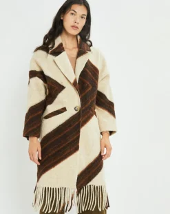 Manteau en Laine mélangée Nil café/beige-Lauren Vidal Online
