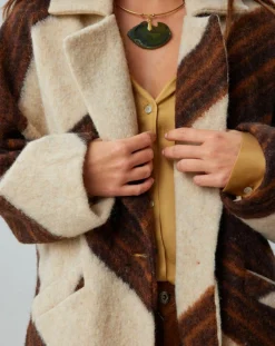 Manteau en Laine mélangée Nil café/beige-Lauren Vidal Online