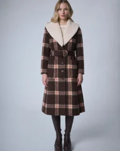 Manteau en Laine mélangée Pilou Tartan unique-Manoush Best