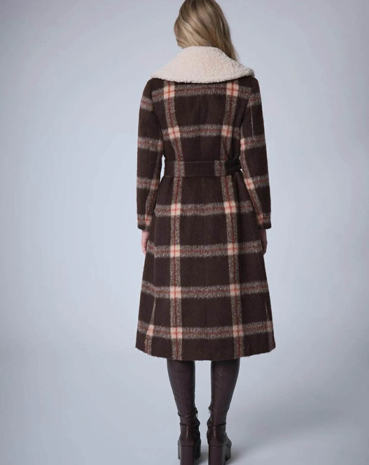 Manteau en Laine mélangée Pilou Tartan unique-Manoush Best