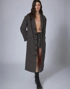 Femme Manoush Manteaux^Manteau en Laine mélangée Raymonde chocolat