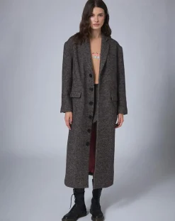 Femme Manoush Manteaux^Manteau en Laine mélangée Raymonde chocolat