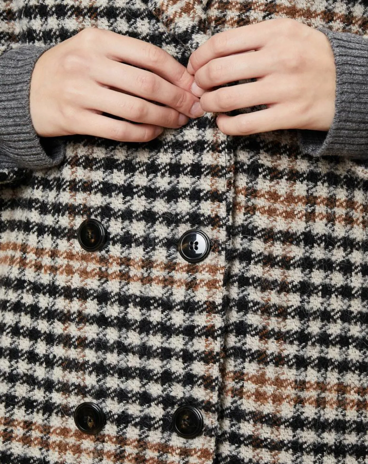 Femme Harris Wilson Manteaux^Manteau en Laine mélangée Syndelle imprimé pied-de-poule camel/noir/beige