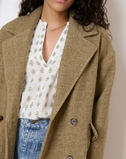 Manteau en Laine mélangée Travis kaki-Garance Paris Outlet