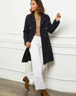 Femme L'Armoire de Suzette Manteaux^Manteau en Laine mélangée Zoe marine