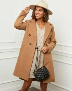 Manteau en Laine mélangée Zoe camel-L'Armoire de Suzette Outlet