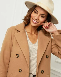 Manteau en Laine mélangée Zoe camel-L'Armoire de Suzette Outlet