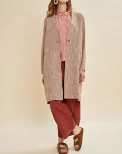 Femme Chloé Stora Manteaux^Manteau en Lin mélangé Martini terre/écru