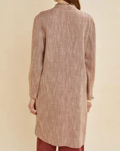 Femme Chloé Stora Manteaux^Manteau en Lin mélangé Martini terre/écru