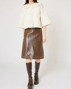 Femme Manoush Manteaux^Manteau fourré Médiéval Patchwork brodé écru
