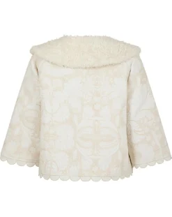 Femme Manoush Manteaux^Manteau fourré Médiéval Patchwork brodé écru