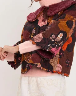 Femme Manoush Manteaux^Manteau fourré Médiéval Patchwork imprimé multicolore