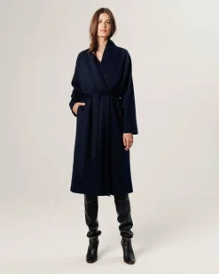Femme Rodier Manteaux^Manteau Élise long bleu nuit