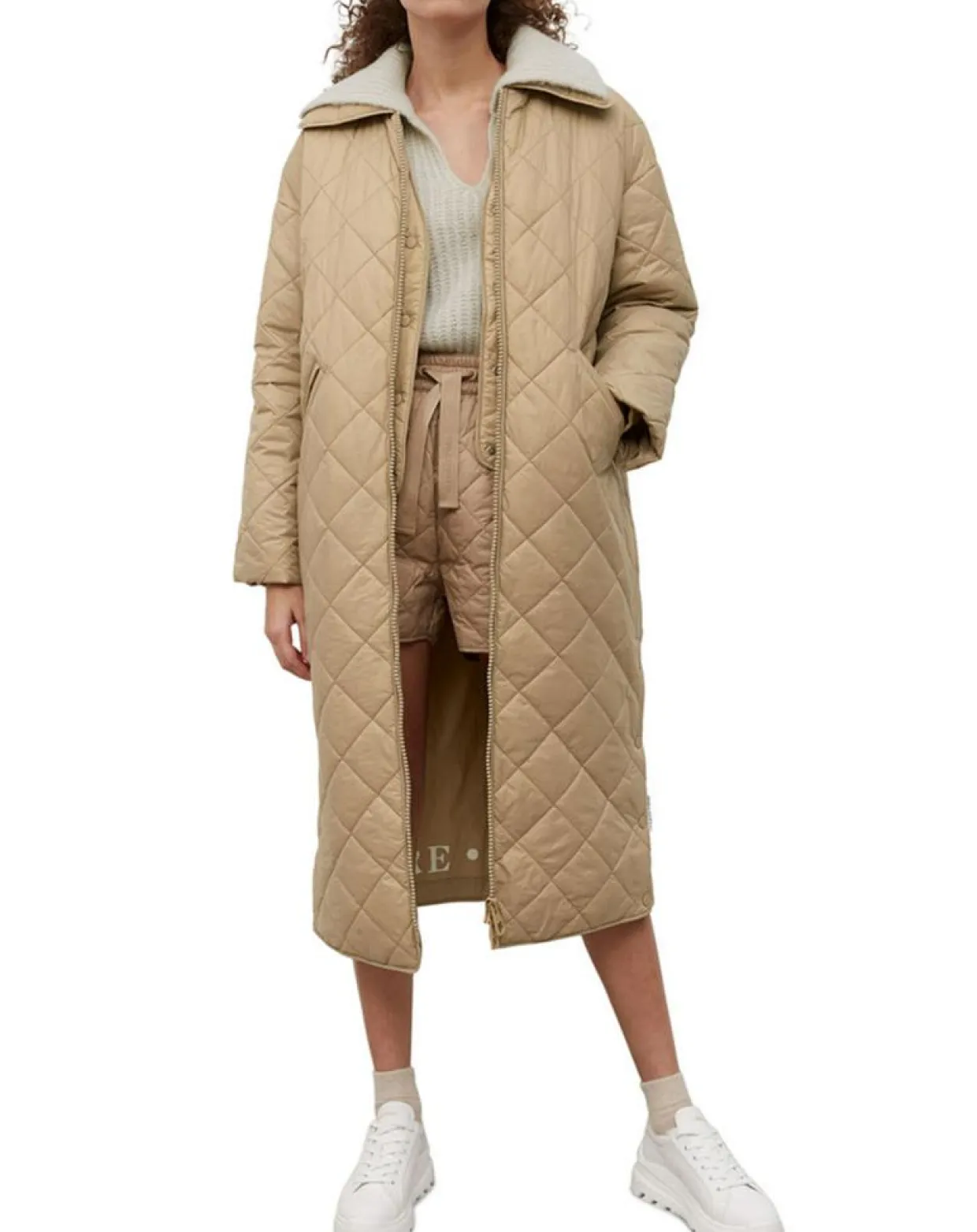 Manteau long matelassé Oversize beige-Marc O'Polo Sale