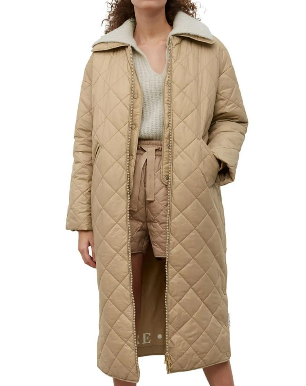 Manteau long matelassé Oversize beige-Marc O'Polo Sale
