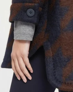 Femme MaxMara Studio Manteaux^Manteau mi-long en Mohair & Laine mélangés Sante marron/bleu