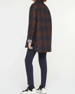Femme MaxMara Studio Manteaux^Manteau mi-long en Mohair & Laine mélangés Sante marron/bleu