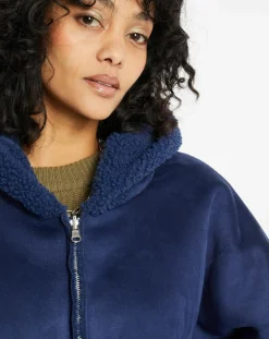 Femme Lou Andrea Manteaux^Manteau réversible en Fausse Fourrure 319 Mont indigo