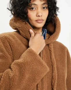 Femme Lou Andrea Manteaux^Manteau réversible en Fausse Fourrure 319S Mont toffee