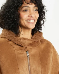 Femme Lou Andrea Manteaux^Manteau réversible en Fausse Fourrure Happy toffee