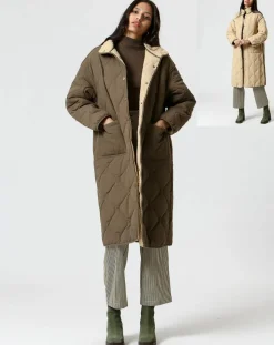 Manteau réversible Marie kaki/beige-The Korner Clearance