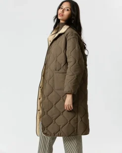 Manteau réversible Marie kaki/beige-The Korner Clearance